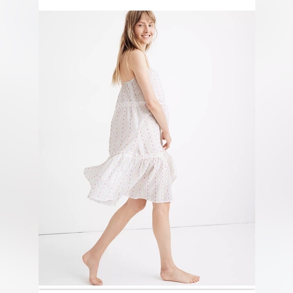 MADEWELL Tiered Cover-Up Dress in Rainbow Clipdot